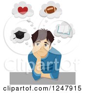 Poster, Art Print Of Teenage Guy Thinking About Life