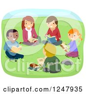 Poster, Art Print Of Teenage Students Reading Books In A Park