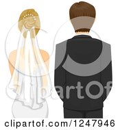 Poster, Art Print Of Rear View Of A Caucasian Wedding Couple At Their Ceremony