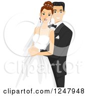 Poster, Art Print Of Happy Bride And Groom Posing For A Photograph