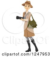 Poster, Art Print Of Young Safari Woman Carrying A Camera