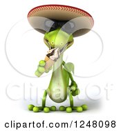 Clipart Of A 3d Mexican Gecko In Sunglasses Eating An Ice Cream Cone Royalty Free Illustration by Julos