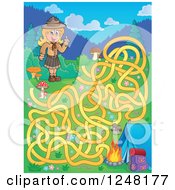 Poster, Art Print Of Camping Scout Girl Maze