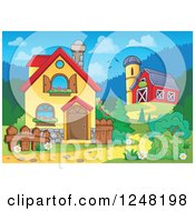 Poster, Art Print Of The Front Yard Of A Home With A Barn