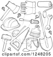 Poster, Art Print Of Black And White Hand Tools