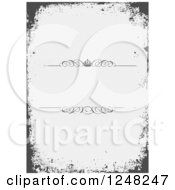 Clipart Of A Distressed Grungy Crown And Swirl Invitation Background Royalty Free Vector Illustration