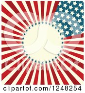 Poster, Art Print Of American Stars And Stripes Background With Circular Text Space
