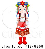 Cute Ukrainian Girl In Traditional Dress