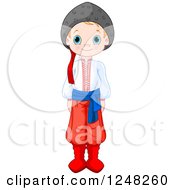 Cute Ukrainian Boy In Traditional Dress