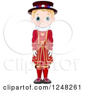 Cute Blond British Boy In Traditional Dress