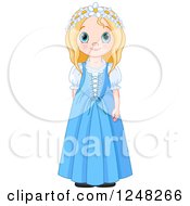 Poster, Art Print Of Cute Blond British Girl In Traditional Dress