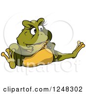 Poster, Art Print Of Thinking Green Female Toad Frog