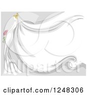 Poster, Art Print Of Blond Bride With A Long Veil For Text Space