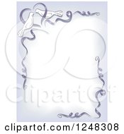 Clipart Of A Wedding Dove And Ribbon Border With Text Space Royalty Free Vector Illustration