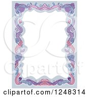 Clipart Of A Feathery And Swirl Frame With Text Space Royalty Free Vector Illustration