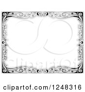 Clipart Of A Gray And Black Curly Moon And Stars Border Around White Text Space Royalty Free Vector Illustration