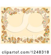 Clipart Of A Paisly And Tan Border Royalty Free Vector Illustration