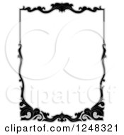Poster, Art Print Of Grayscale Floral Filigree Border