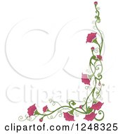 Poster, Art Print Of Pink Floral Vine Border