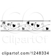 Poster, Art Print Of Black And White Floral Bell Flowers Border