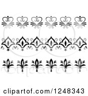 Poster, Art Print Of Vintage Black And White Floral Heart Borders