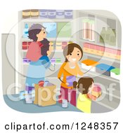 Poster, Art Print Of Family Stocking Their Pantry With Food