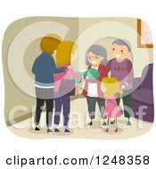 Poster, Art Print Of Grandparents Visiting Their Family And Newborn Baby