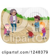 Poster, Art Print Of Woman And Diverse Children Learning How To Garden