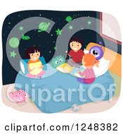 Boy And Girls Talking In A Bedroom With Glow In The Dark Planet And Star Stickers