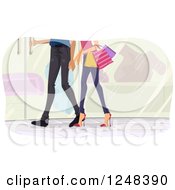 Poster, Art Print Of Legs Of A Couple Shopping Together