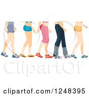 Legs Of Walking People In Workout Apparel