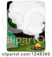 Poster, Art Print Of Smoke Cloud With Text Space Over A Camp Fire