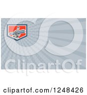 Clipart Of A Construction Worker And Beam Background Or Business Card Design Royalty Free Illustration