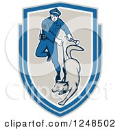 Poster, Art Print Of Police Officer And K9 Unit Dog In A Shield