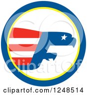 Poster, Art Print Of Bald Eagle Abstract And Flag In A Circle