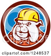 Poster, Art Print Of Construction Worker Bulldog In A Circle