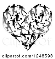 Poster, Art Print Of Heart Formed Of Silhouetted Soccer Players