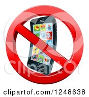 3d Smart Phone In A Restricted Symbol