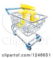 Poster, Art Print Of 3d Gold Yuan Currency Symbol In A Shopping Cart