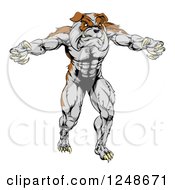 Muscular Bulldog Mascot Standing Upright