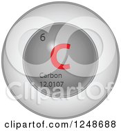 Poster, Art Print Of 3d Round Red And Silver Carbon Chemical Element Icon