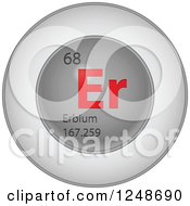 Poster, Art Print Of 3d Round Red And Silver Erbium Chemical Element Icon