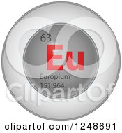 Poster, Art Print Of 3d Round Red And Silver Europium Chemical Element Icon