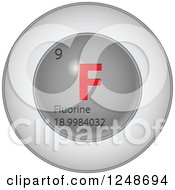 Poster, Art Print Of 3d Round Red And Silver Flourine Chemical Element Icon