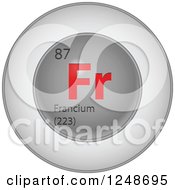 Poster, Art Print Of 3d Round Red And Silver Francium Chemical Element Icon
