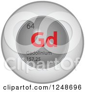 Poster, Art Print Of 3d Round Red And Silver Gadolinium Chemical Element Icon
