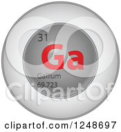Poster, Art Print Of 3d Round Red And Silver Gallium Chemical Element Icon