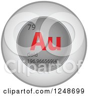Poster, Art Print Of 3d Round Red And Silver Gold Chemical Element Icon