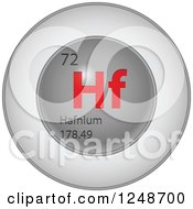 Poster, Art Print Of 3d Round Red And Silver Hafnium Chemical Element Icon