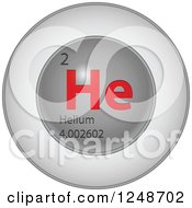 Poster, Art Print Of 3d Round Red And Silver Helium Chemical Element Icon